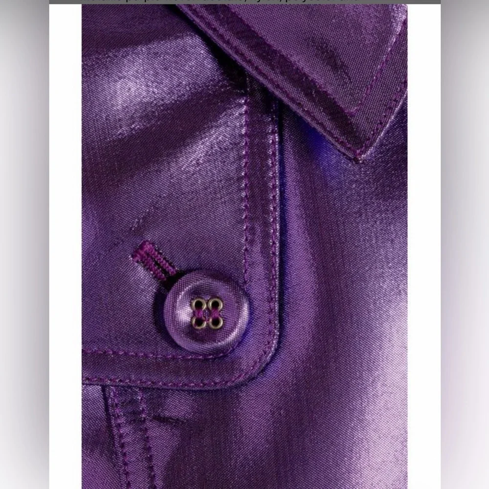 Burberry Prorsum Purple Metallic Trench Coat Runway Collection SUPER RARE 42/ L - Picture 4 of 15